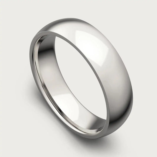 6mm Rounded Ring Set - Platinum - Tantalum Carbide