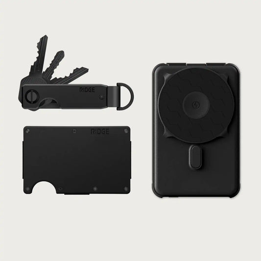 Ridge Wallet + Power Bank + KeyCase - Matte Black