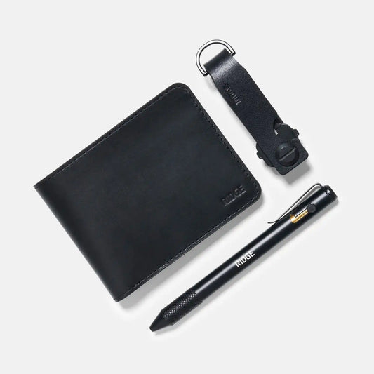 Daily Writer Kit - Billfold - Midnight Black Leather