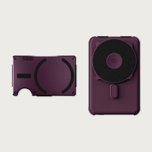Ridge Wallet for MagSafe + Power Bank - Burgundy