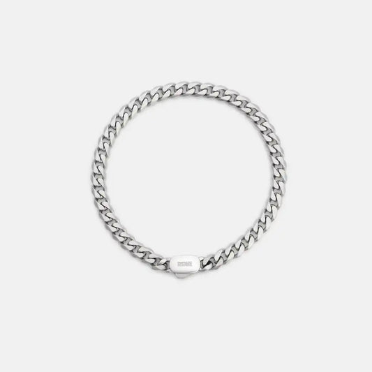 6mm Curb Bracelet - Platinum - Medium