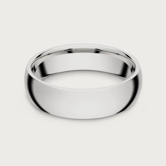 6mm Rounded Ring Set - Platinum - Tantalum Carbide