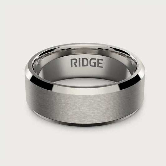 8mm Beveled Ring Set - Platinum - Tantalum Carbide