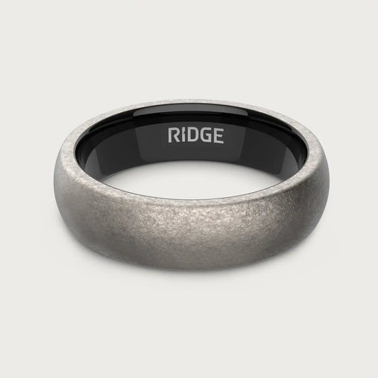 6mm Rounded Ring Set - Stonewashed Titanium