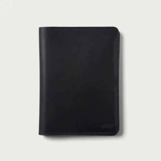 Passport Wallet - Midnight Black Leather